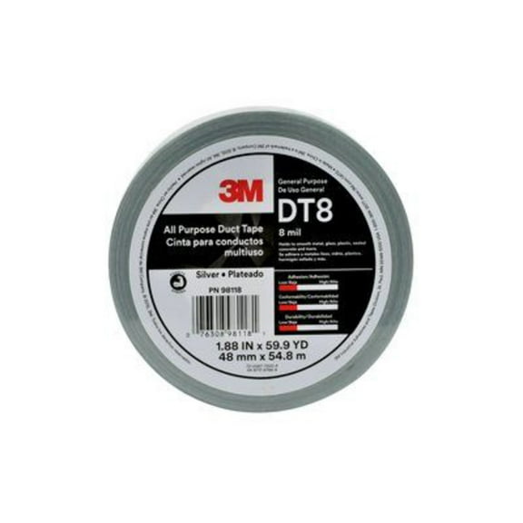 3M 7100158345 All Purpose Duct Tape DT8 - 48mm x 54.8M, 8 mil