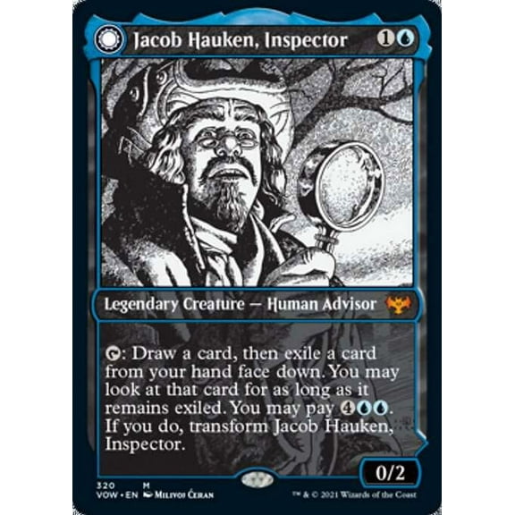 MtG Innistrad: Crimson Vow Mythic Rare Jacob Hauken, Inspector // Hauken's Insight (Showcase FOIL)