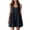 Black, variant on Plus Size Dresses for Women Sleeveless Smocked Button Mini Sundress Loose Solid Color Scoop Neck Summer Vacation Tank Dresses
