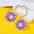 thumbnail image 4 of Cute Crochet Daisy Car Mirror Hanging - Handmade Knitted Flower Rear View Mirror Accessory, Aesthetic Purple Car Decor for Women, 4 of 5