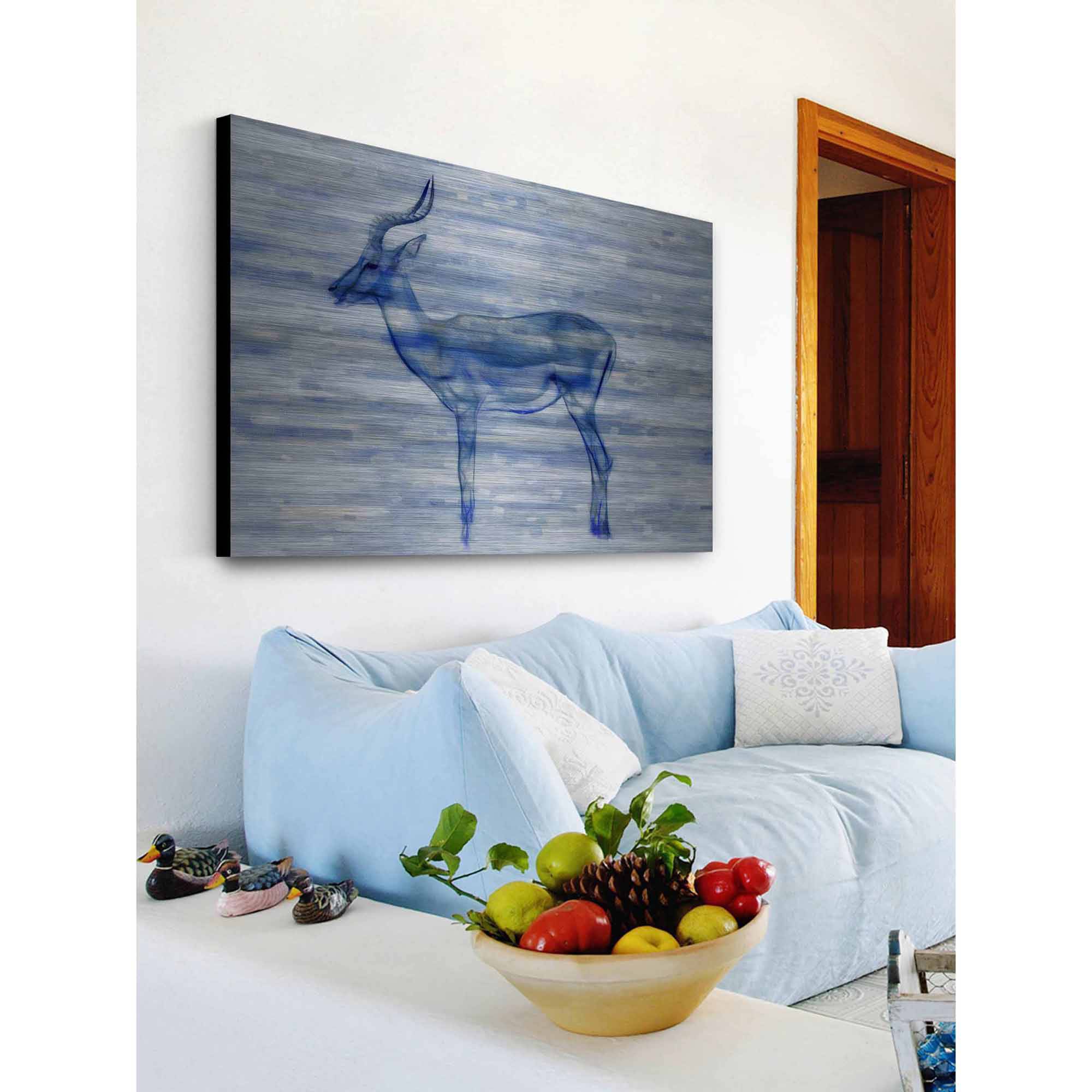 Parvez Taj 'Gazelle' Painting Print on Brushed Aluminum 18 x 12