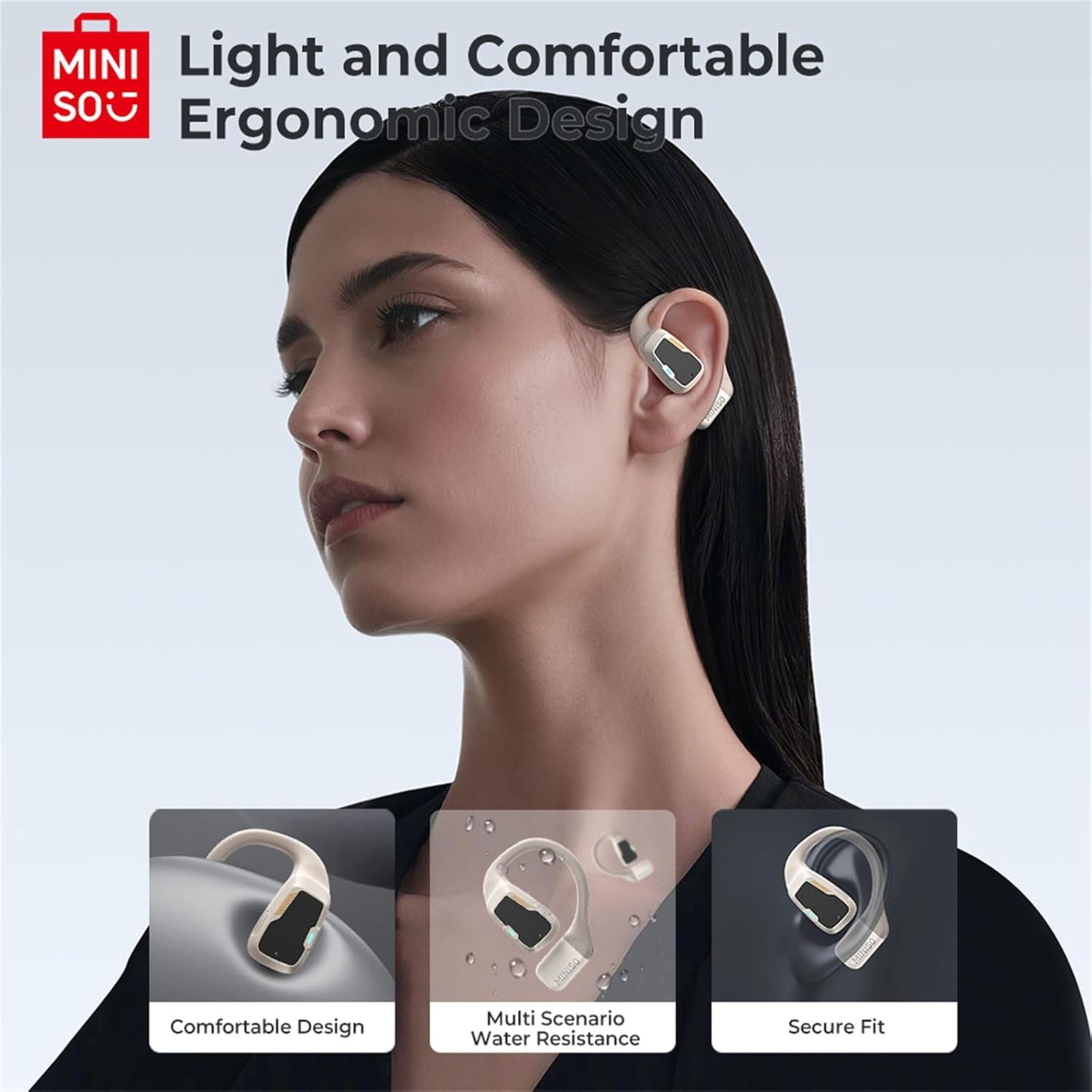 MINISO M98 Translation Earbuds with LED Display Screen AI Translation Headphones Bluetooth Earphones Wireless Translator Earbuds for Running