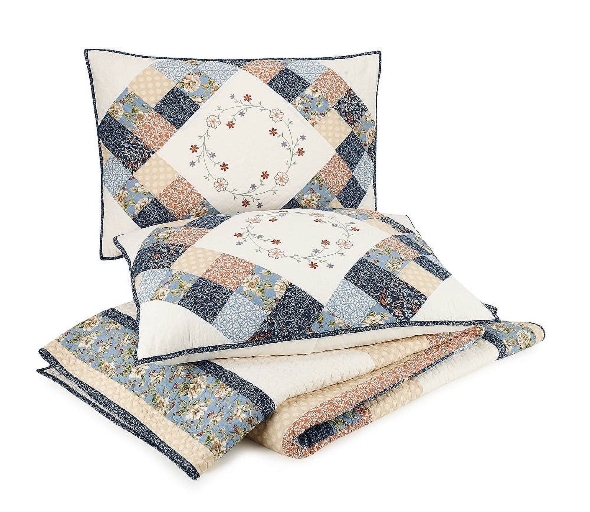 Better Homes & Gardens Americana Cotton Standard/Queen Pillow Shams, Beige, 2 Count
