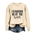 thumbnail image 2 of I'd Rather Be At The Barn Sweatshirts for Women 2025 Long Sleeve Crewneck Sweatshirt Pullover Tops Fall Winter Outfits, 2 of 4