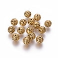 thumbnail image 1 of 50pc Tibetan Style Zinc Alloy Beads Textured Round Cadmium Free & Nickel Free & Lead Free Antique Golden 8mm Hole: 1mm, 1 of 2