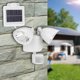 thumbnail image 4 of Lámpara de seguridad con Sensor de movimiento PIR de luz Solar de doble cabezal 22LED para escaleras de jardín, camino, patio, 4 of 8