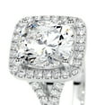 thumbnail image 3 of Bella Jewel Cushion Cut Excellent 2 Ct Diamond Ring - Wedding Ring - 14K White Gold Plated Ring for Women's - Eternity Diamond Ring - Halo Diamond Ring for Her - V Shape Eternity Diamond Ring, 3 of 3
