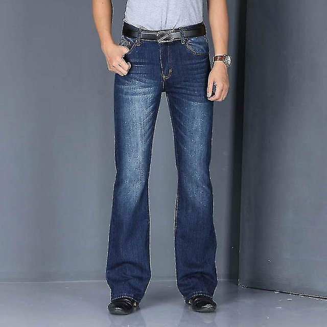 Pantalones vaqueros acampanados de primavera para hombre, pantalones vaqueros de corte acampanado, cómodos y ligeramente