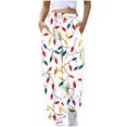thumbnail image 2 of Mifsaly Christmas Sweatpants Women Baggy High Waist Athletic Joggers with Pockets Xmas Snowman Print Funny Straight Leg Pants Festival Party Loose Pant Holiday Outfits, 2 of 7