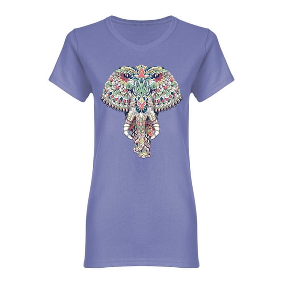 Elephant With Decoration Shaped T-Shirt Women -Image by Shutterstock, Female Large