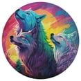 thumbnail image 3 of Wolves in The Moonlight Floral Medallion Round Rug - Small Round Area Rug, Soft Non-Slip Machine Washable Bedroom Mat Indoor Accent Entry Carpet for Office Desk Dorm Hallway, 3 of 7