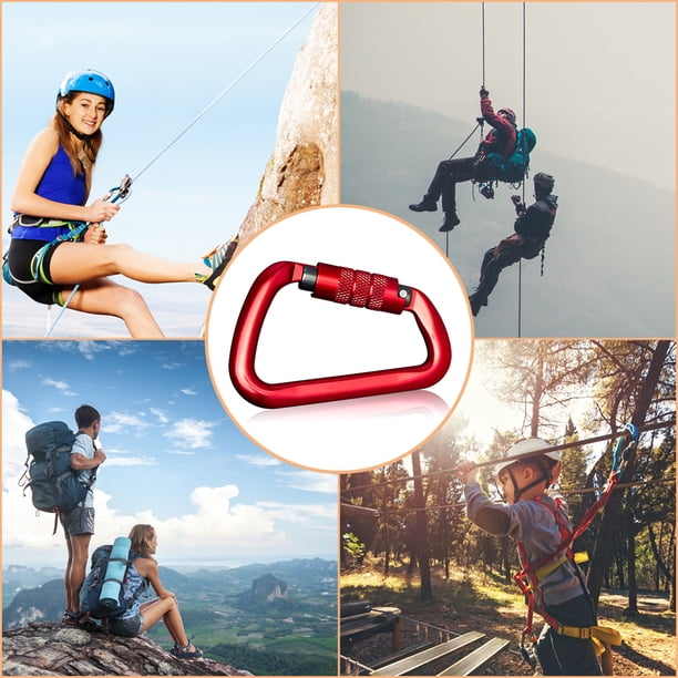 Mousqueton De Sécurité à Verrouillage – Alliage Alu – 10,2 X 6,5 Cm – Résistance 20 KN – Pour Escalade, Hamac, Camping