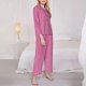 thumbnail image 3 of Balery Pink Gingham Conjunto de Pijama con Estampado para Mujer, Conjunto de Dos Piezas con Manga Larga, Ropa de Dormir Suave con Bolsillos, Pijamas Cómodos-Medium, 3 of 7