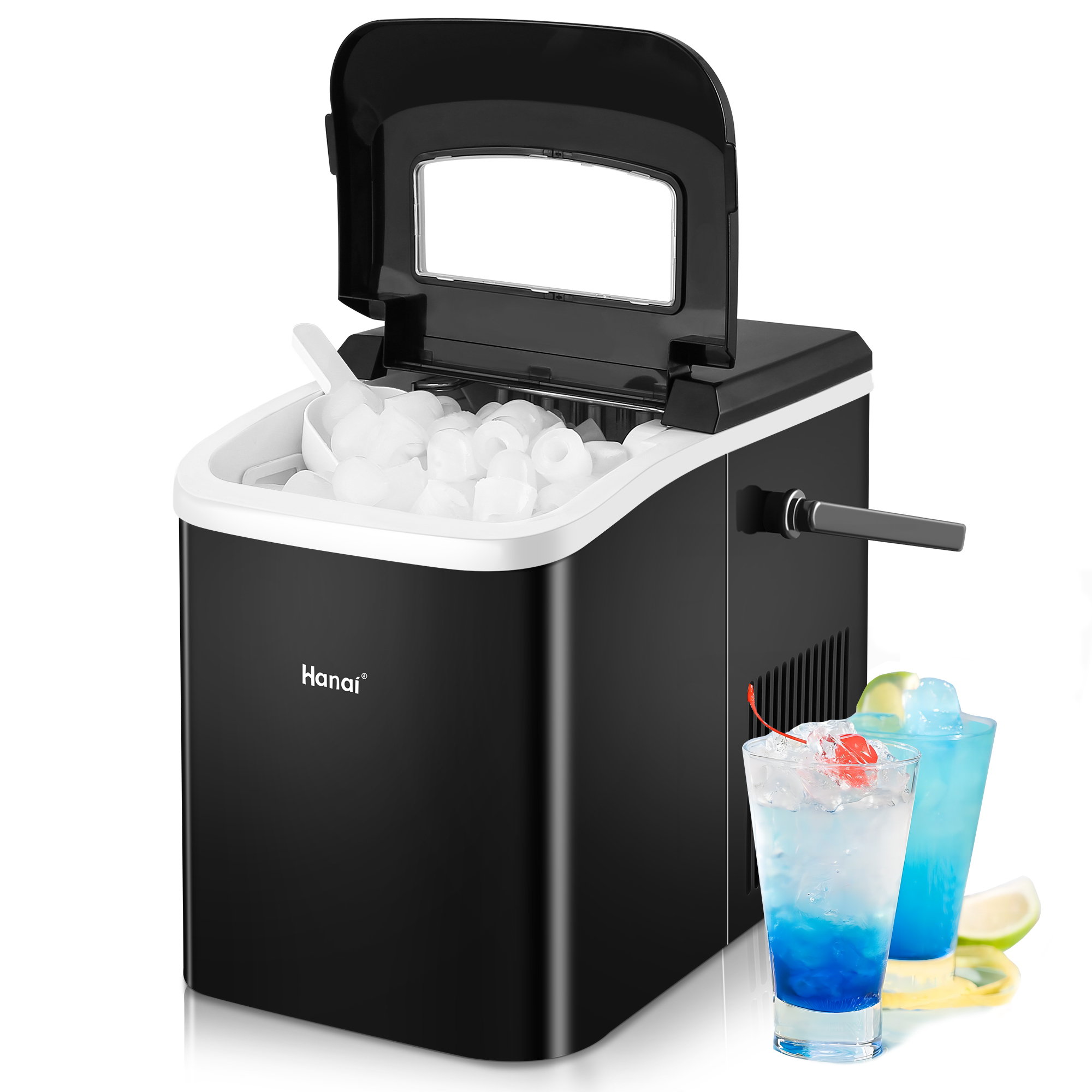 Portable Countertop Bullet Ice Maker - 26lbs/24hrs, 2L Capacity With Ice Scoop & Basket