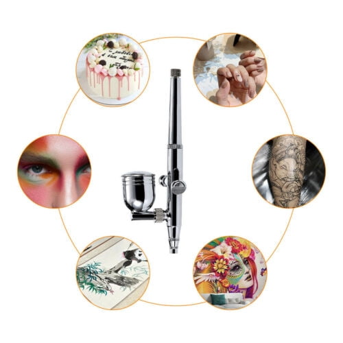Mini Airbrush Kit Dual Action Spray Gun Model Paint Tattoo 0.2Mm/0.3Mm/0.5Mm