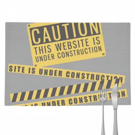 

Logo Website Is Under Construction Placemat Pad Kitchen Woven Heat Resistant Cushion Rectangle