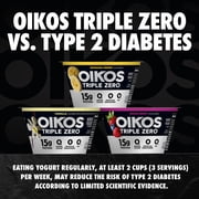 Oikos Triple Zero 15g Protein, 0g Added Sugar, Fat Free Strawberry Greek Yogurt Cup, 5.3 oz