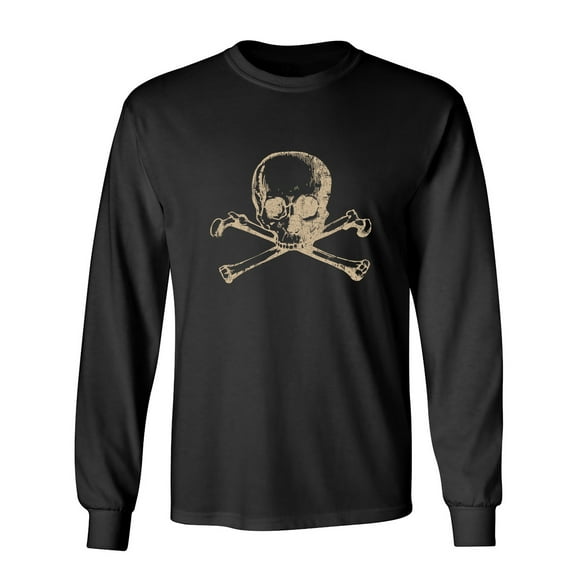 Human Skull Sarcastic Humor Novelty Men's Long Sleeve Shirts