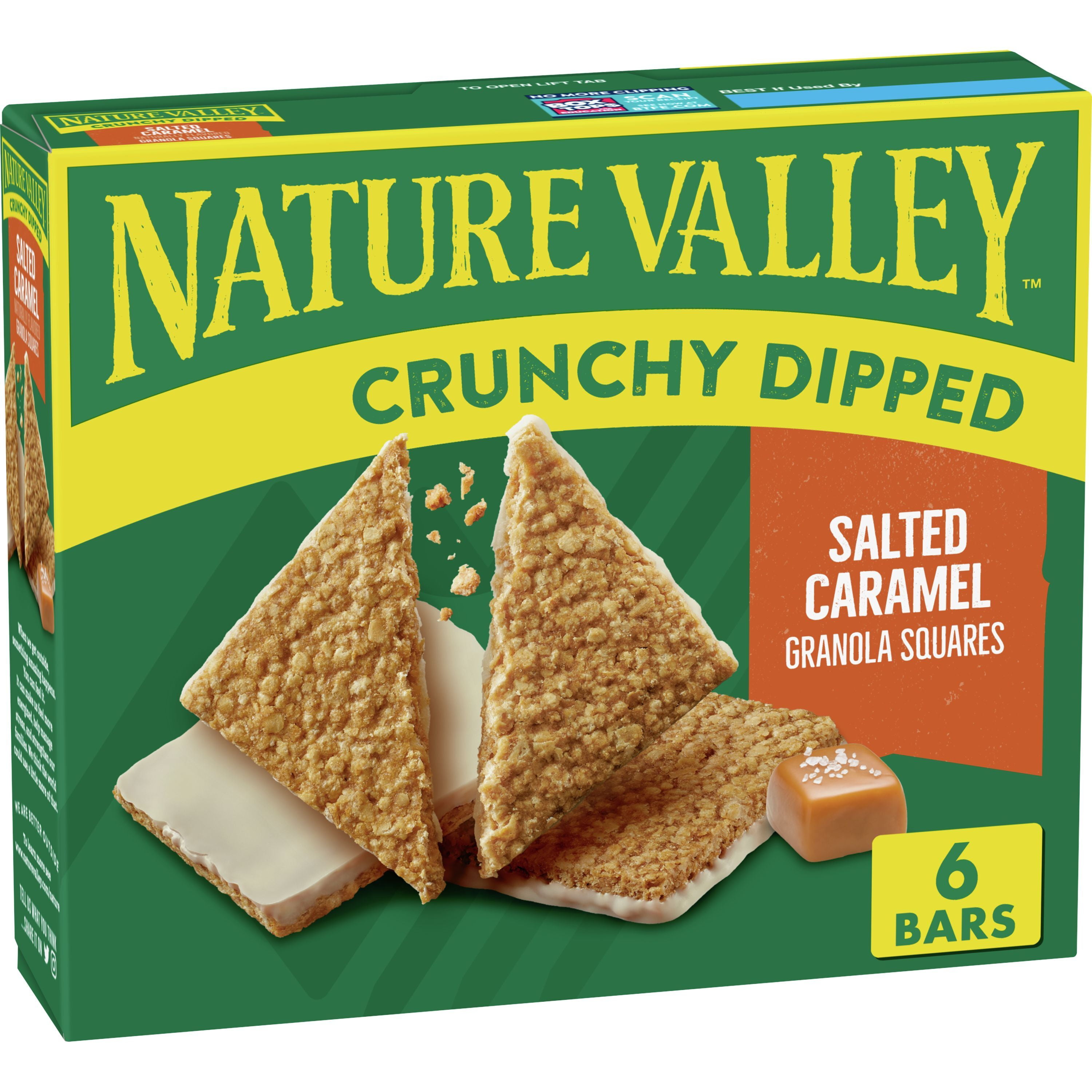 Nature Valley Crunchy Dipped Granola Squares, Salted Caramel, 6 ct