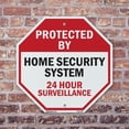 thumbnail image 4 of Protected By Home Security System 24 Hour Surveillance 6 inch X 6 inch Octagon Plastic Sign Weather Resistant, UV Protected for Workplace, Private Property, and Construction Site, Made, 4 of 7