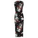 thumbnail image 5 of ICHUANYI Clearance Women's Summer Sleeveless High Waist Printed Ribbed Drawstring Ruched Sexy High Slit Dresses(Black, S) ICHUANYI WER2023080801793, 5 of 5