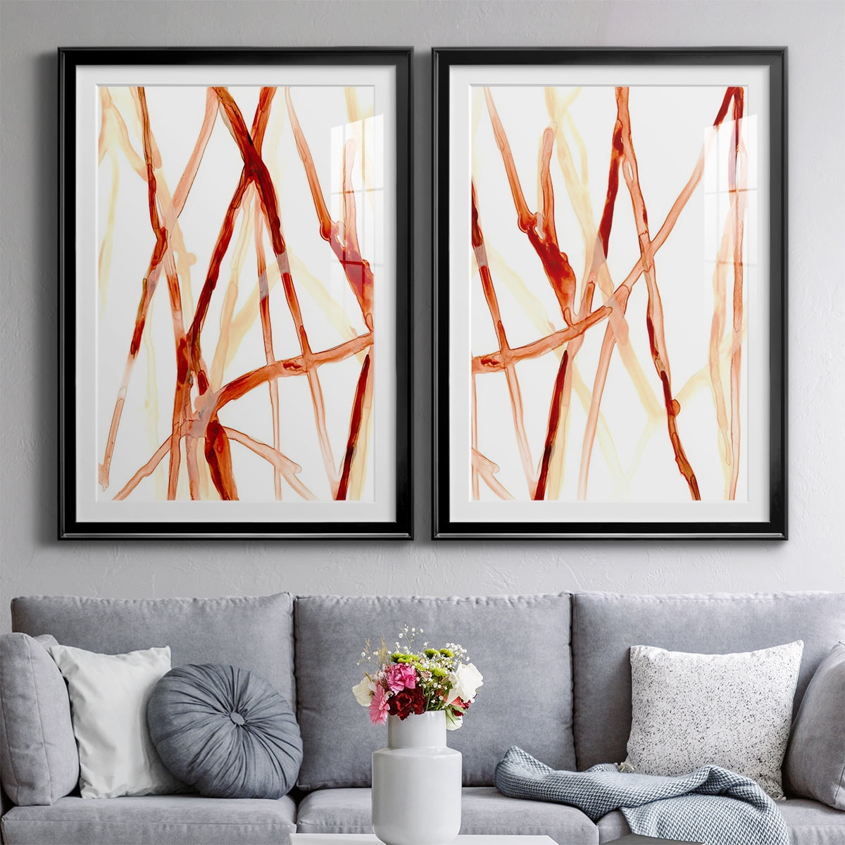 Wexford Home Runnel V Premium Framed Print, 18.5" x 24.5" - Ready to Hang, Black (Set of 2)