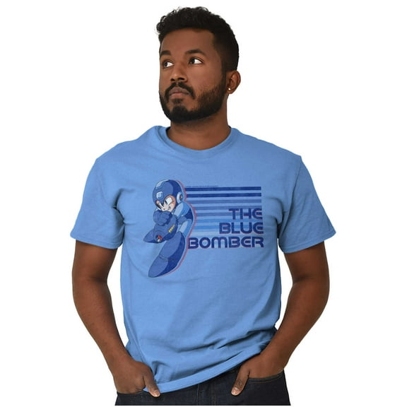 Mega Man Blue Bomber Cool 90s Anime Men's Graphic T Shirt Tees Brisco Brands M