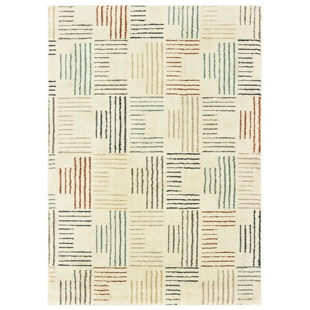 Sphinx Carson Area Rug 9663A Casual Ivory Lines Blocks