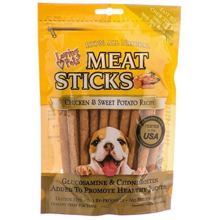 Loving Pets Meat Sticks Dog Treats - Chicken & Sweet Potato [Dog, Treats Packaged] 8 oz