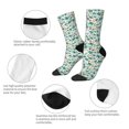 thumbnail image 4 of Balery Floral In Teal Calcetas Largas con Estampado para Hombre y Mujer – Suaves y Transpirables, Talla Única (US 5-11), 4 of 6