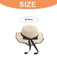 thumbnail image 2 of Sombrero de ala grande de verano para niños con protección solar de 52 a 54 cm de circunferencia, para viajes, playa, paja, lazo, 2 of 5