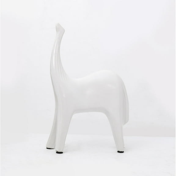 Ceramic Horse Statues，White Modern Small Ceramic Animal Statues Decorative，Ornaments for Living Room Bedroom Office Desktop Cabinet Home Decor
