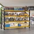 thumbnail image 2 of MIIIKO Heavy Duty 4-Tier Adjustable Storage Shelves, 5000LBS Capacity Metal Shelving Unit, 71"W x 24"D x 70"H Steel Rack for Garage Warehouse Basement, Commercial Utility Shelving, Black&Yellow, 2 of 9