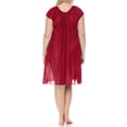 thumbnail image 2 of Ezi Satin Nightgowns for Women - Soft & Breathable Knee-Length Night Gowns - Adult Womens Nightgown M - Plus Size,5X,Red, 2 of 9