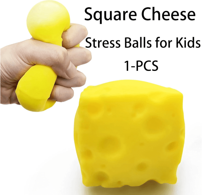 Cheese Squishy,Nice Soft Cheese Gifts Cute Stress Balls Party Favors for Employee Coworker Friends Office Desk Decor Christmas Valentines Birthday Stuffers, 1.6"-1PC