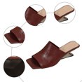 thumbnail image 5 of Rokment Metallic Geometric Wedge High Heels Square Toe Mules for Women Ladies 2026 Fashion Casual Leather Dress Slip on Backless Slides Sandals Summer Wine Size 8, 5 of 7