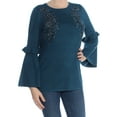 thumbnail image 2 of Alfani Womens Embroidered Pullover Sweater, Blue, Medium, 2 of 3