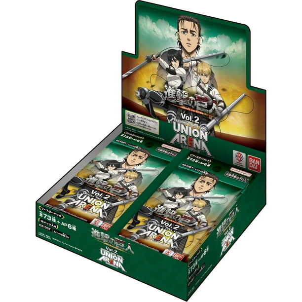 Paquete de refuerzo Bandai Union Arena Attack on Titan Vol.2, paquete de 16