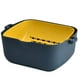 thumbnail image 1 of Cesta de plástico para verduras de doble capa, escurridor de frutas y verduras, cesta para almacenar frutas en la cocina (azul y amarillo), 1 of 6
