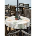 thumbnail image 2 of Outdoor Tablecloth with Umbrella Hole for Patio/Picnic/Party/Camping, Sage Green Orange Palm Leaves Waterproof Table Cloth Round Cover Washable, Summer Tropical Botanical (Dia 54"), 2 of 9