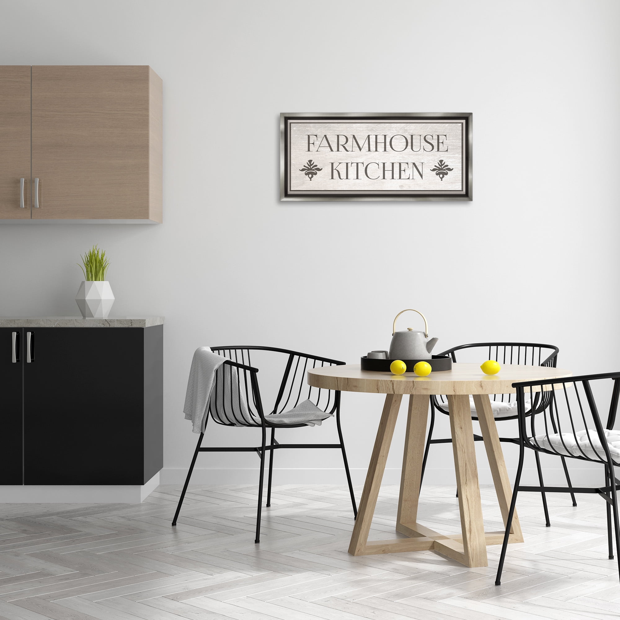 Stupell Industries Farmhouse Kitchen Typography Typography Painting Gray Floater Framed Canvas Art Print Wall Art, 31 x 14