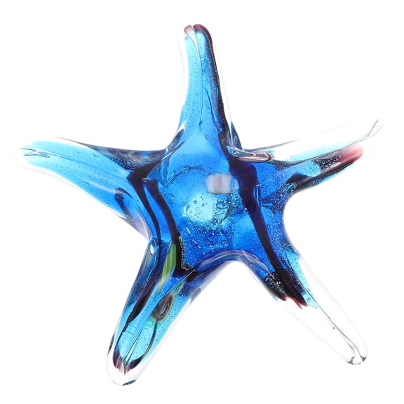 FELTECHELECTR Desktop Star Fish Shaped Ornament Sea Star Decor Glass 1Pcs