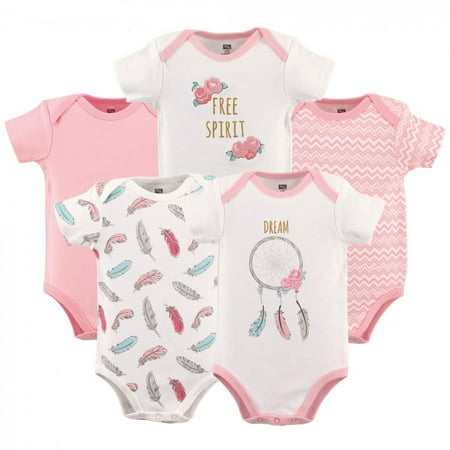 UPC: 0660168001761 | Hudson Baby Infant Girl Cotton Bodysuits 5pk Dream Catcher 18-24 Months