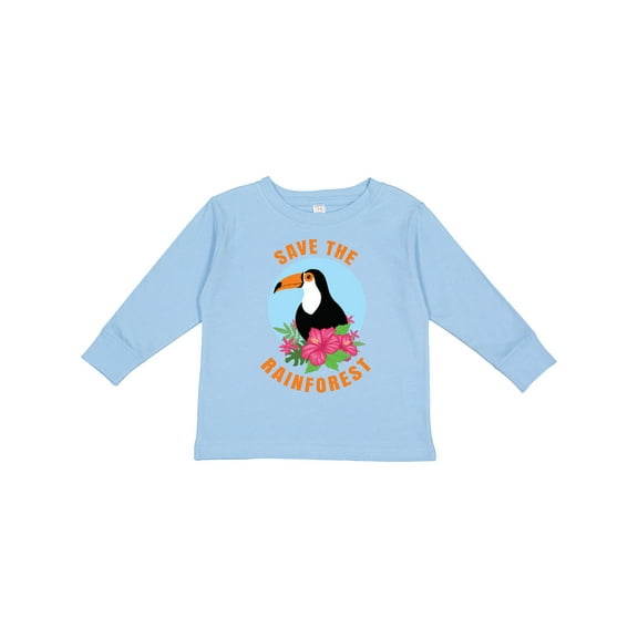 Inktastic Save the Rainforest Toucan Illustration Boys or Girls Long Sleeve Toddler T-Shirt
