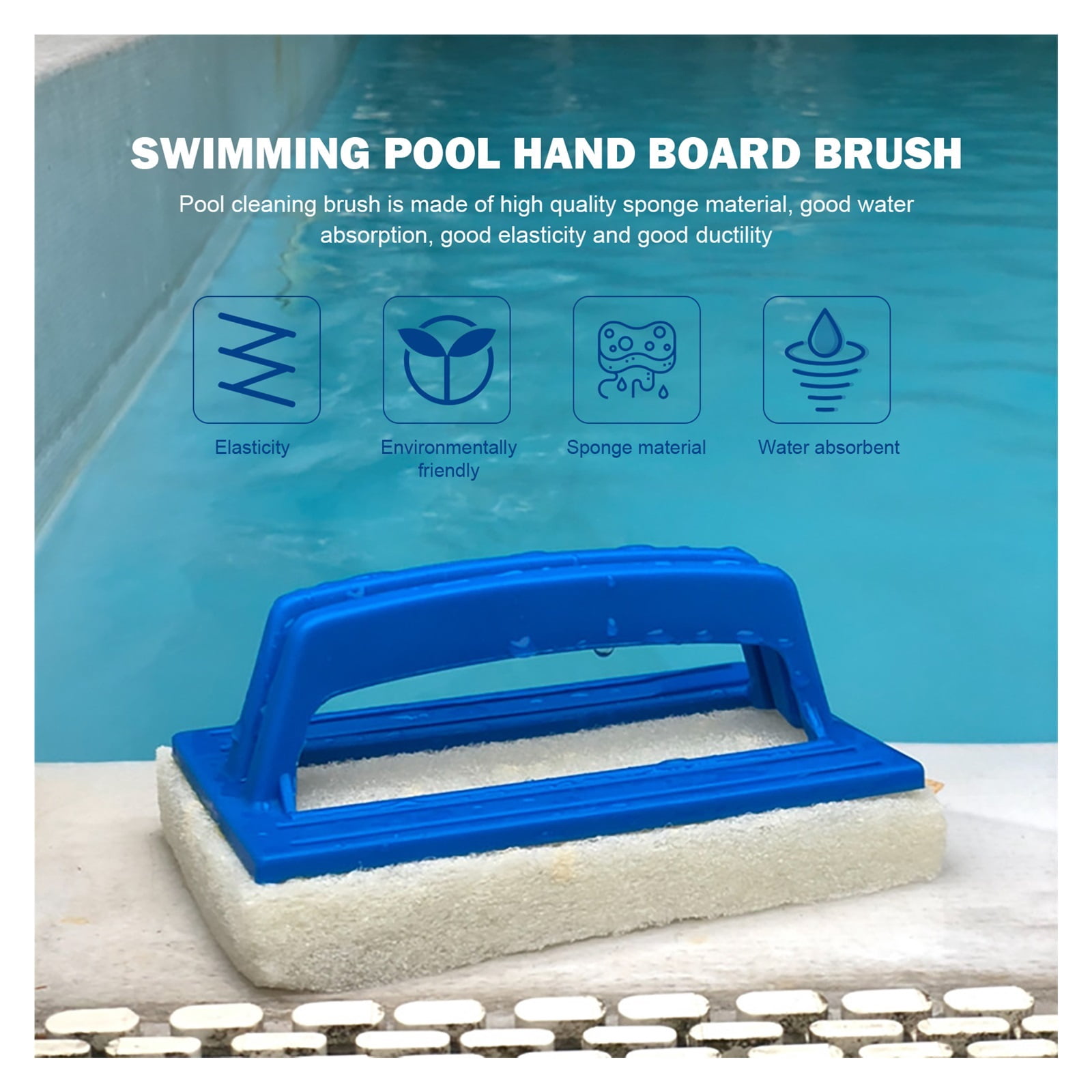 TerraBene Pool Wall Cleaning Brush Waterline Scrubber, 3 Pack