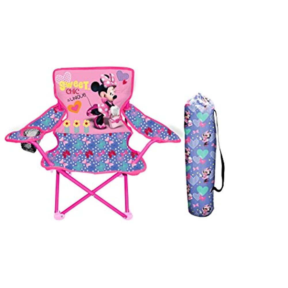 Jakks Pacific Minnie Camp Chair for Kids, Portable Camping Fold N Go