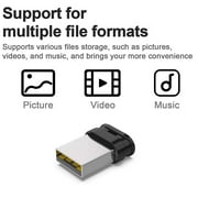 KEXIN 64GB Mini Flash Drive with Lanyard, USB 2.0, Black, 5 packs