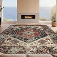 thumbnail image 2 of Design&I 2'x3' Washable Doormat Vintage Boho Motif Faded Ornamental Distressed Scroll Border for Entryway, Indoor, Ultra-Thin & Non-Slip Skid-Resistant, 2 of 7