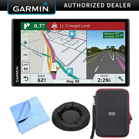 Garmin RV 770 NA LMT-S RV GPS Navigator for Camping w/ Dash Mount + Case Bundle includes Universal GPS Navigation Dash-Mount, PocketPro XL Hardshell Case and Cleaning (Best Rv Navigation App)
