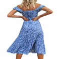 thumbnail image 4 of Women Boho Floral Printed Off Shoulder Short Sleeve Dresses, 4 of 6